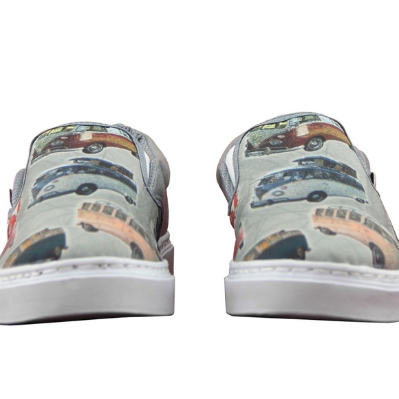 WOMEN'S PRINTED CANVAS SNEAKERS "80'S VW MICROBUS" - Picture 4 of 5
